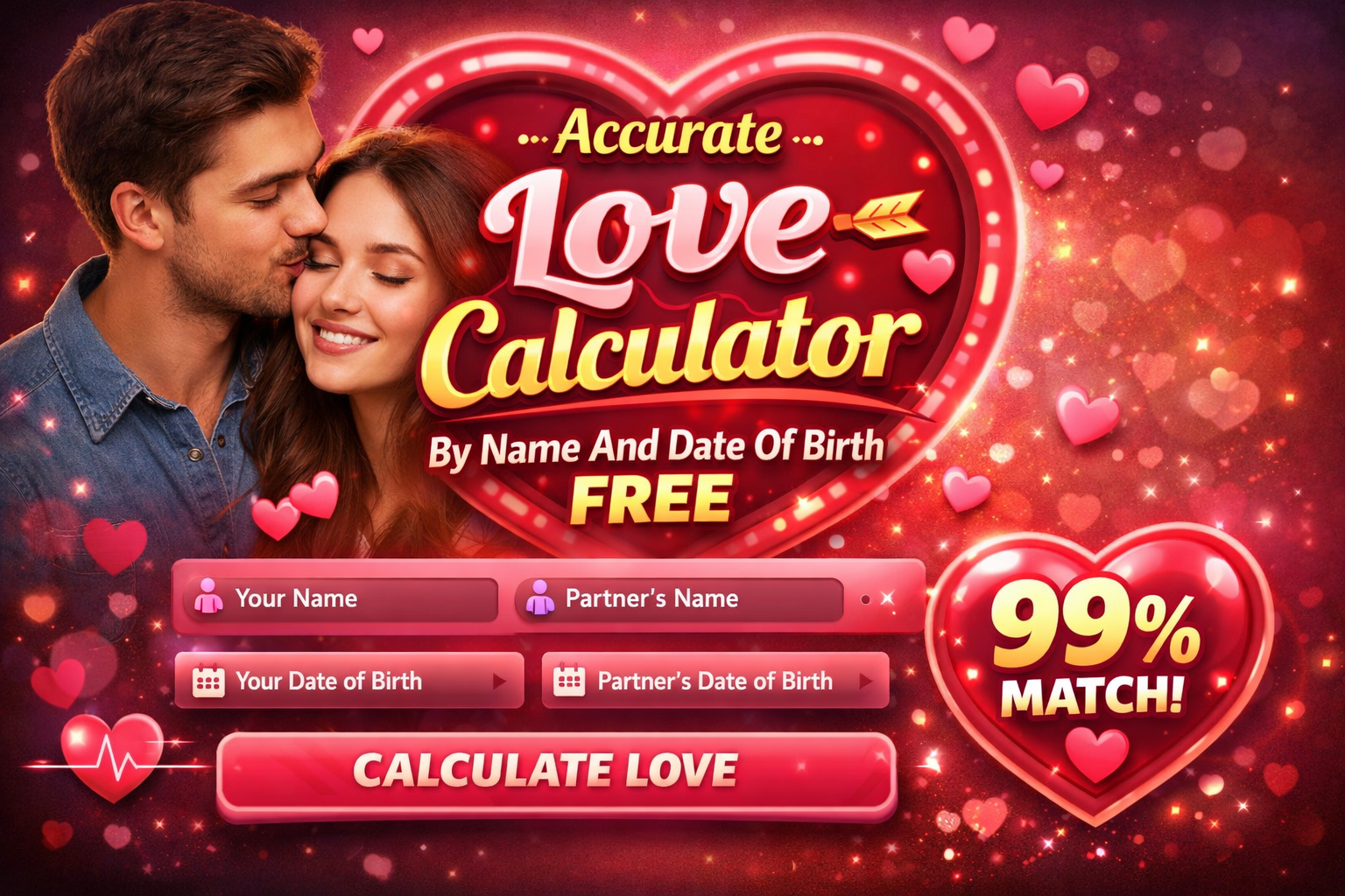Couple using love calculator app